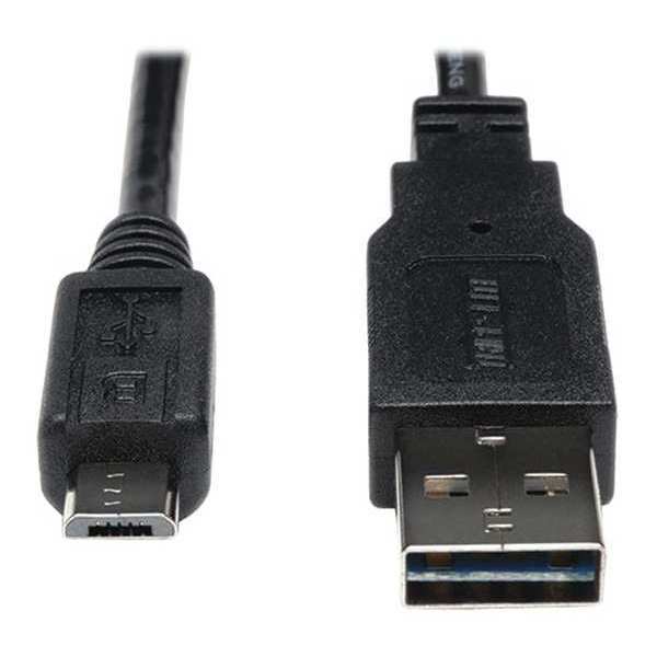 USB Reversible 2.0 Cable, 5Pin, MicroB, 6ft