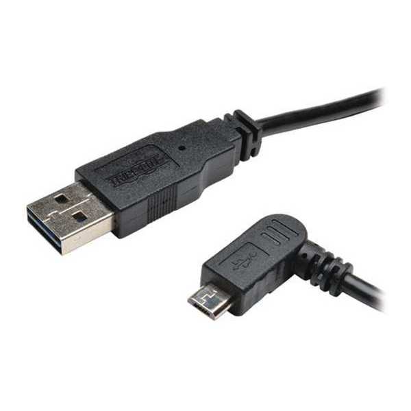 USB Reversible 2.0 Cable, LA, MicroB, 6ft
