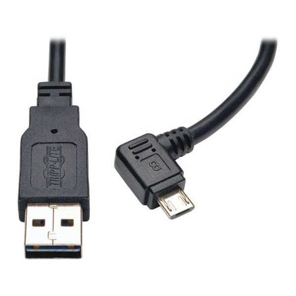USB Reversible 2.0 Cable, RA, Micro, 3ft