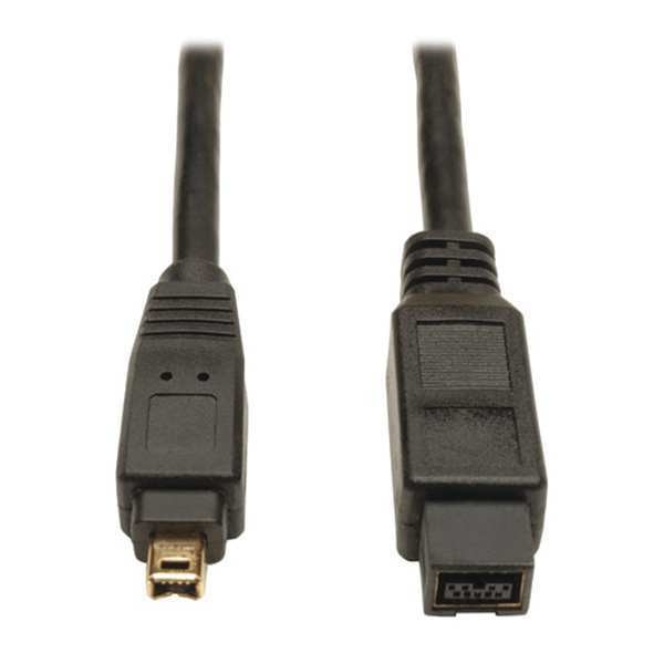 Firewire Cable, IEEE, 9pin/4pin, M/M, 6ft