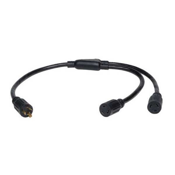 Power Cord, HD, 2x L6-20P/R, 20A, 10AWG, 1ft