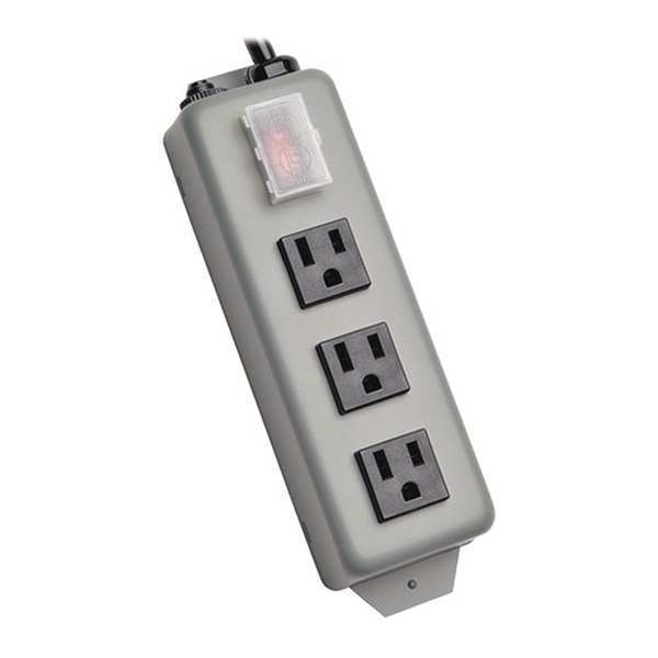 Power Strip, 3 Outlet, Industrial, 6ft cord