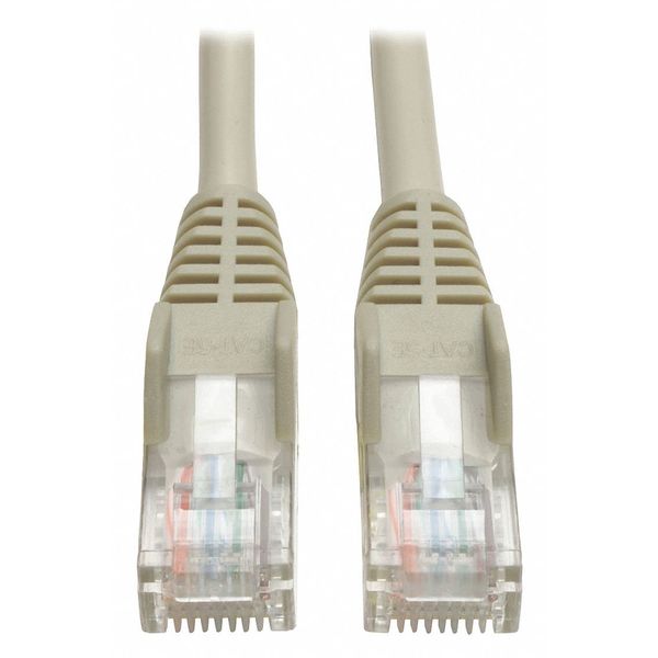Cat5e Cable, Snagless, Molded, M/M, Gray, 5ft