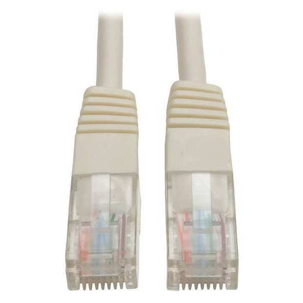 Cat5e Cable, Molded, RJ45 M/M, White, 5ft
