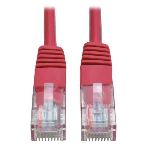 Cat5e Cable, Molded, RJ45 M/M, Red, 14ft