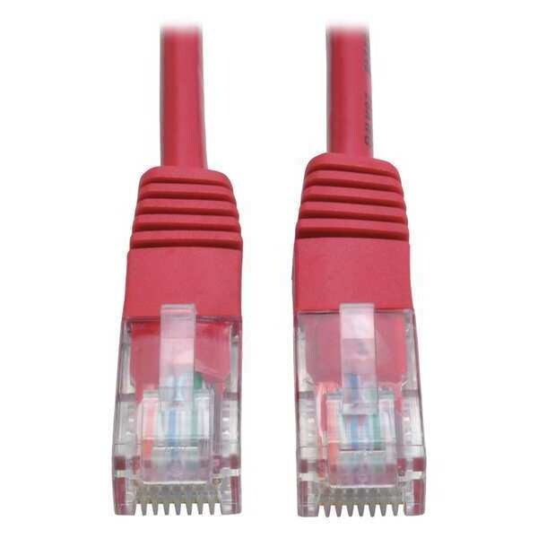 Cat5e Cable, Molded, RJ45 M/M, Red, 7ft