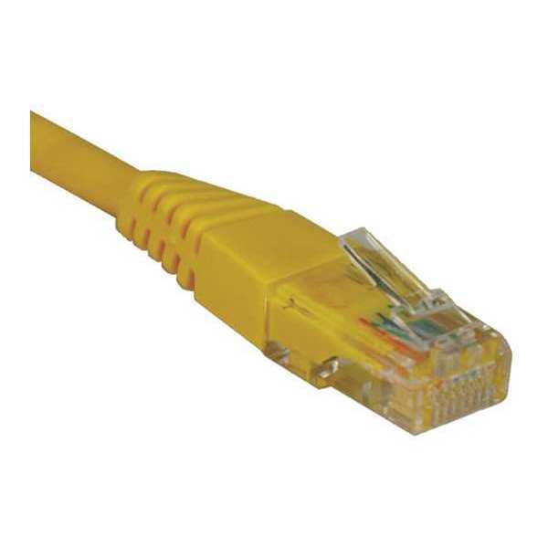 Cat5e Cable, Molded, RJ45 M/M, Yellow, 15ft