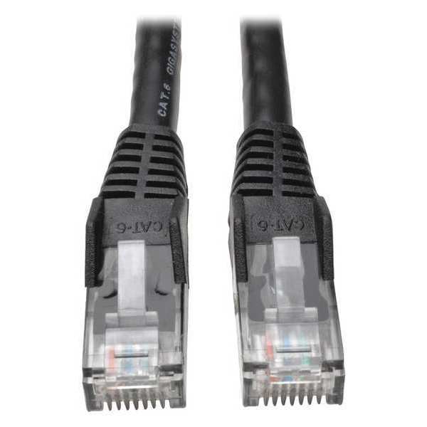 Cat6 Cable, Snagless, Molded, Black, 25ft