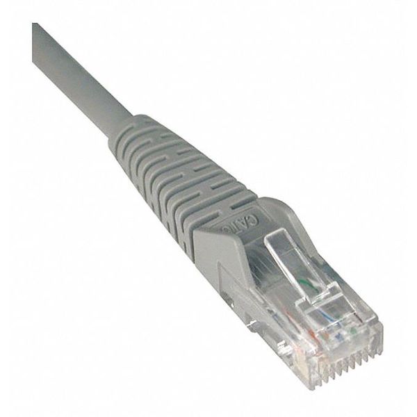 Cat6 Cable, Snagless, Molded, M/M, Gray, 75ft