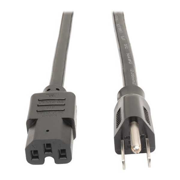Power Cord, HD, 5-15P to C15, 15A, 14AWG, 8ft