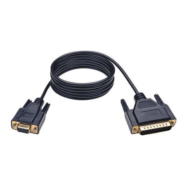 Null Modem Serial Cable, DB9, DB25 F/M, 6ft