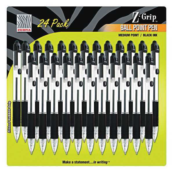 Z-Grip Ballpoint Pen, Black, Med, PK24