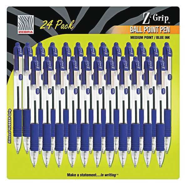 Z-Grip Ballpoint Pen, Blue, Med, PK24