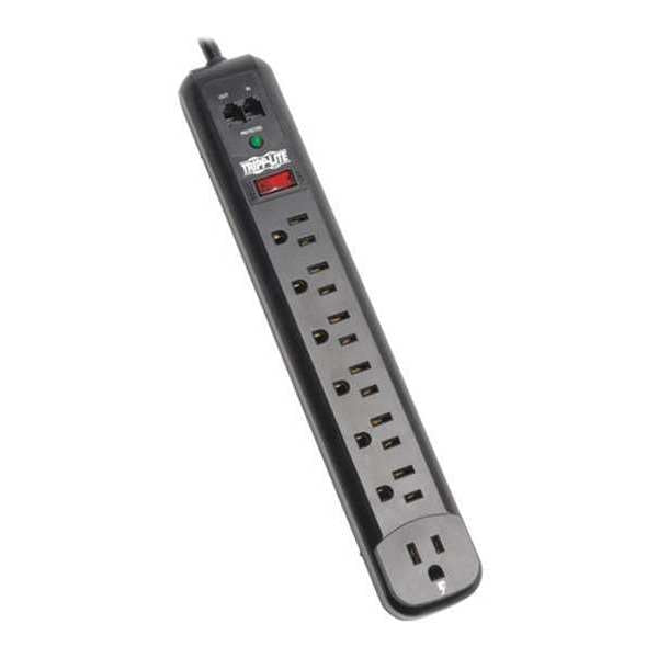 Surge, 7 Out, 6ft cord, 1080J, Modem, Black