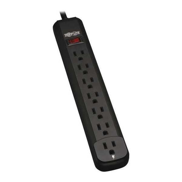 Power Strip, 7-Outlet, Black, 25ft cord