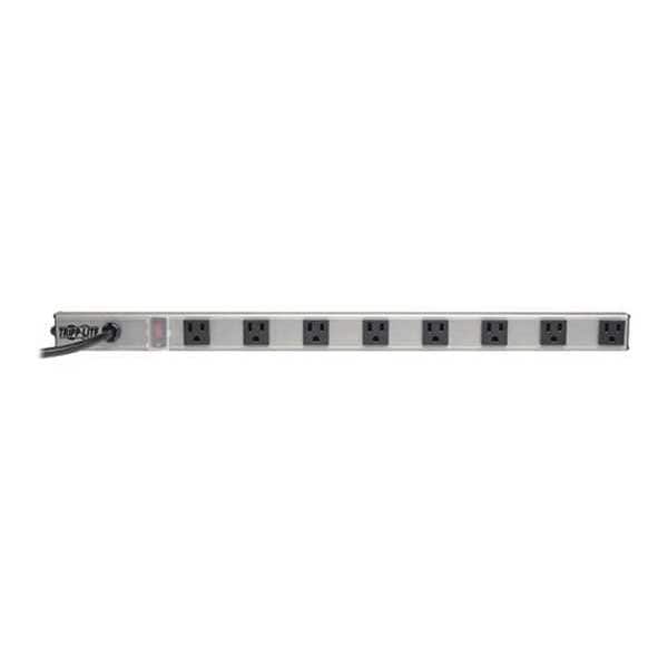 Power Strip, 8-Outlet, RA, 5-15P, 24in cord