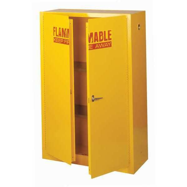 Flammable Safety Cabinet, 45 gal., Yellow