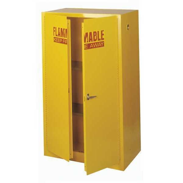 Flammable Safety Cabinet, 60 gal., Yellow