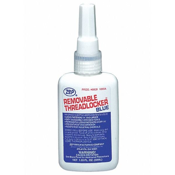 Threadlocker, ZEP, Blue, Medium Strength, Liquid, 50 mL Bottle, Pack 10