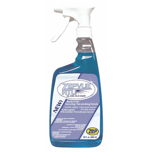 Liquid Glass Cleaner, 1 qt., Blue, Pleasant, Trigger Spray Bottle