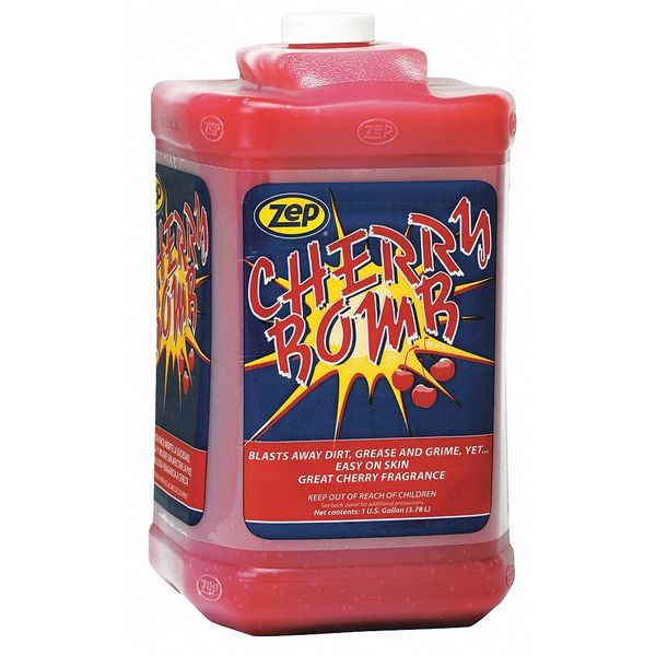 Hand Cleaner, Cherry Bomb with Emollients/Grit, 1 Gal, Jug, Cherry Fragrance, 4 Pack