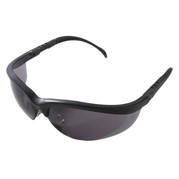 Safety Glasses, Gray Polycarbonate Lens, Scratch-Resistant