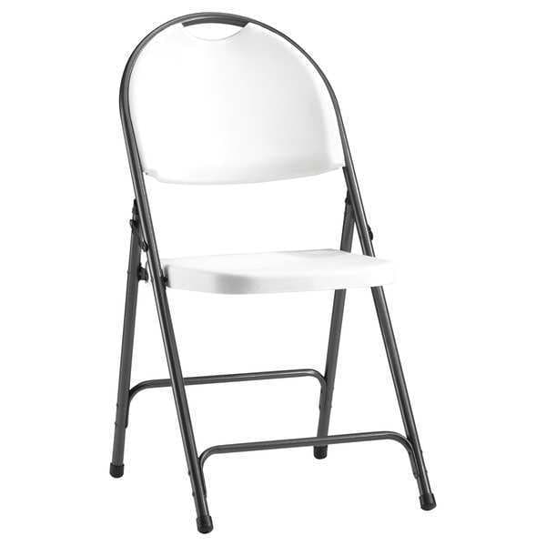 Molded Resin Fold Chair, White/Black, PK4