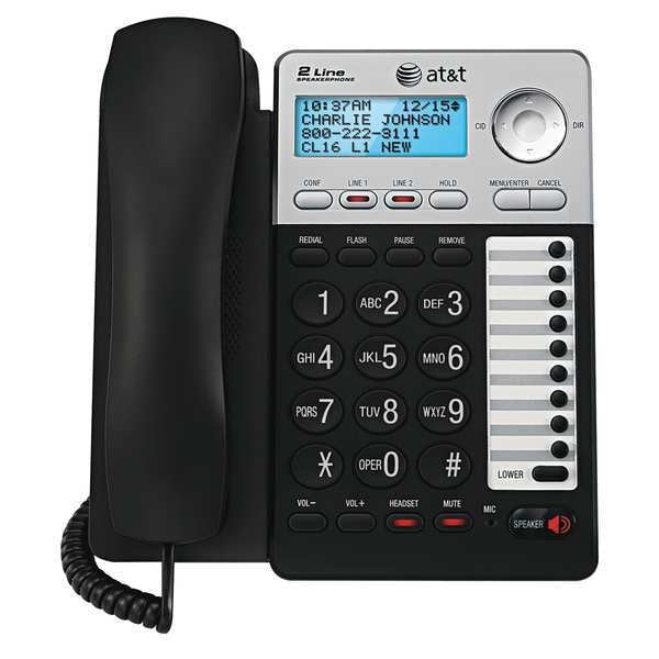 Corded Phone System w/Caller ID, Black