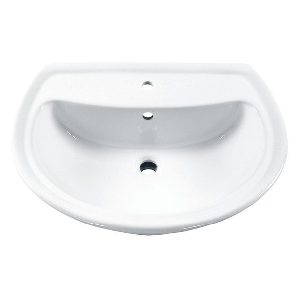 Pedestal Sink Basin, Center Hole, White