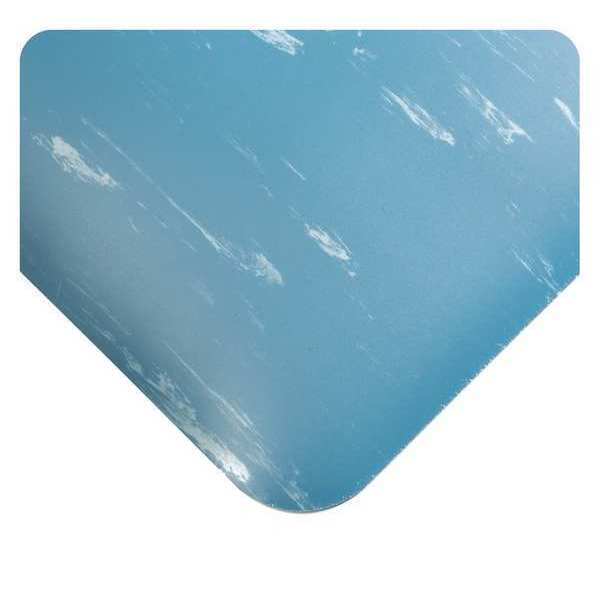 Tile Top Mat, Blue, 39 ft. L x 4 ft. W, PVC Surface With PVC Sponge, Marble Surface Pattern