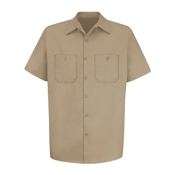 Mns Ss Khaki Dp Cotton Workshirt, XL
