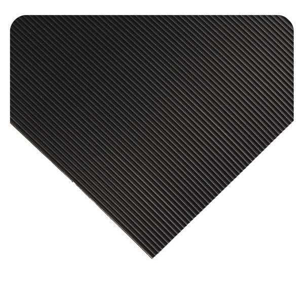 Corrugated Switchboard Matting, Black, 5 ft. L x 3 ft. W, PVC, Corrugated Surface Pattern