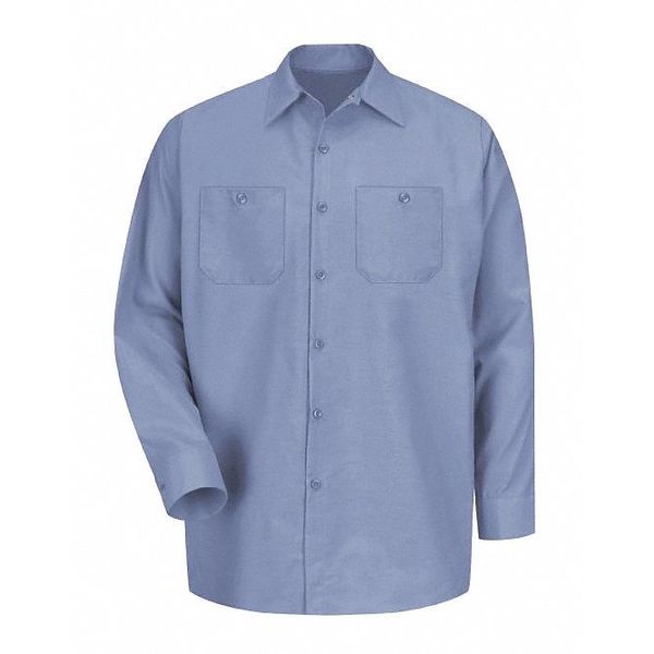 Mens Ls Lt Blue Poplin Work Shirt, 4XL
