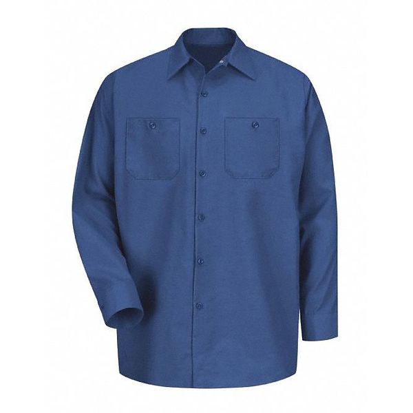 Mens Ls Royal Blue Poplin Wrk Shirt, M