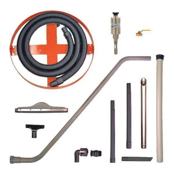 Deluxe Rev. Drum Vac System, 55 gal., 1-1/2