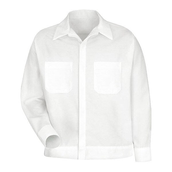 Mens Ls Shirt Jac Fly Front White
