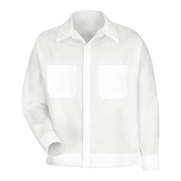 Mens Ls Shirt Jac Fly Front White