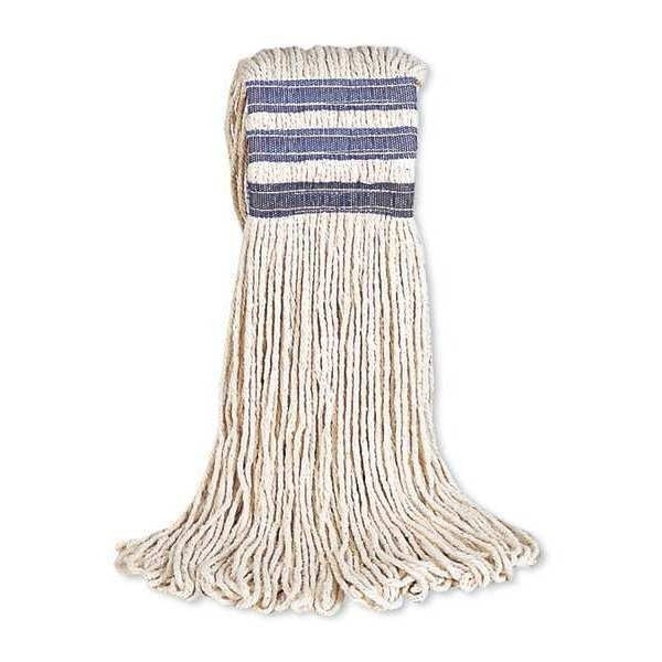 Universal Mop Head, Slide On Connection, Looped-End, White, Cotton