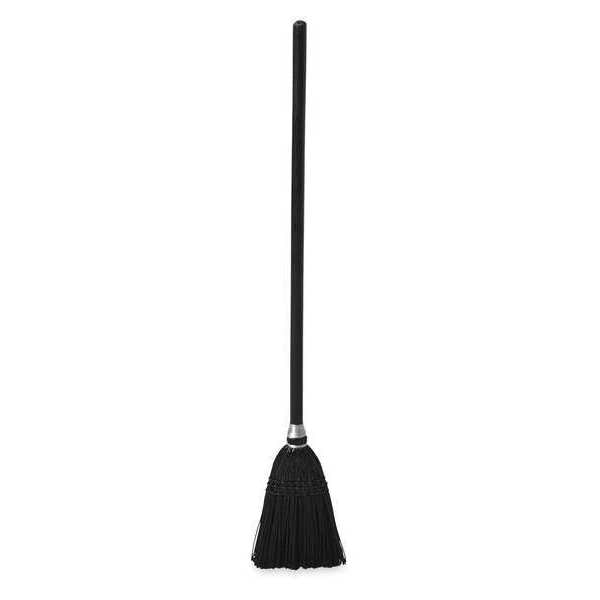 Lobby Broom, w/Wood Handle, Black