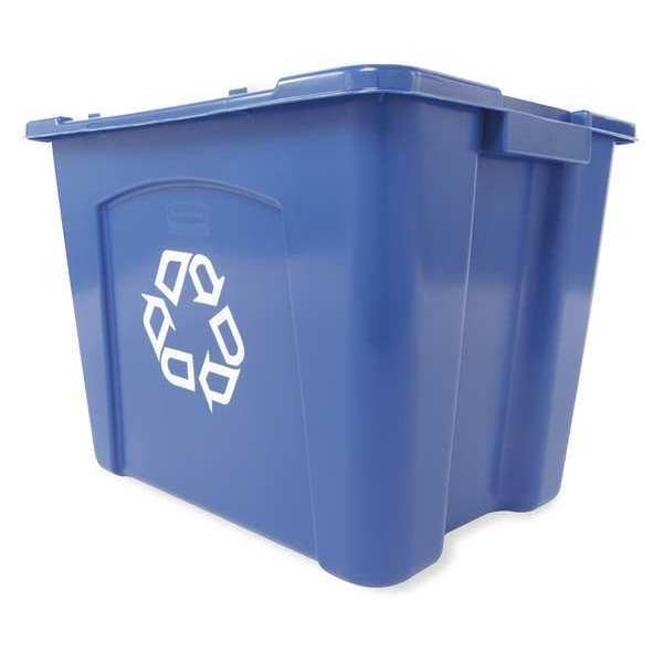 14 gal Rectangular Recycling Bin, Open Top, Satin Black/Satin Black, 1 Openings