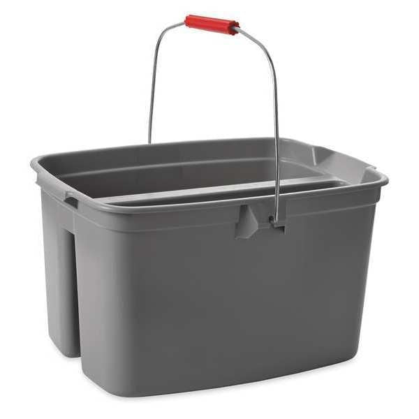 4 3/4 gal Double Bucket, Gray, Plastic