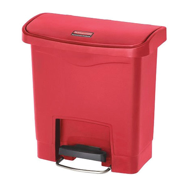 4 gal Rectangular Trash Can, Red, Resin
