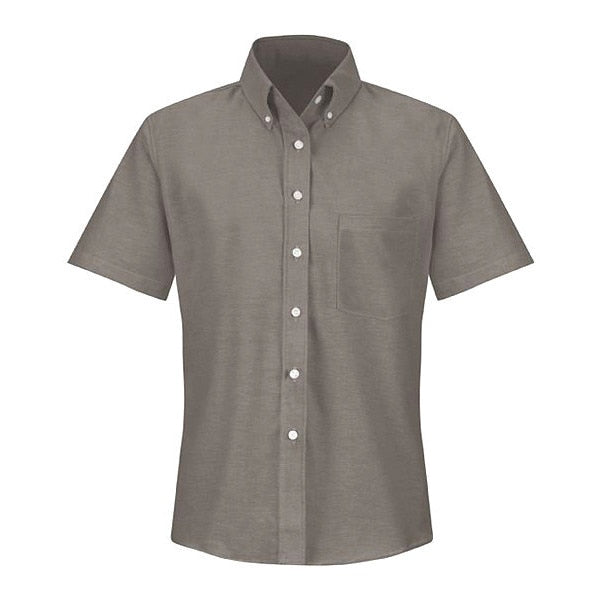 Womens Grey Ss Dress Shirt 60/40