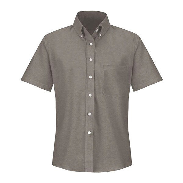 Womens Grey Ss Dress Shirt 60/40