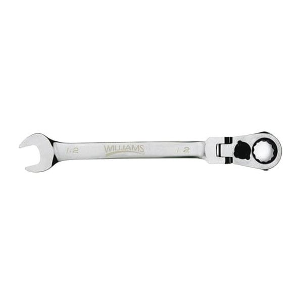 Williams Ratcheting Combo Wrench, Flex-Head, 9mm
