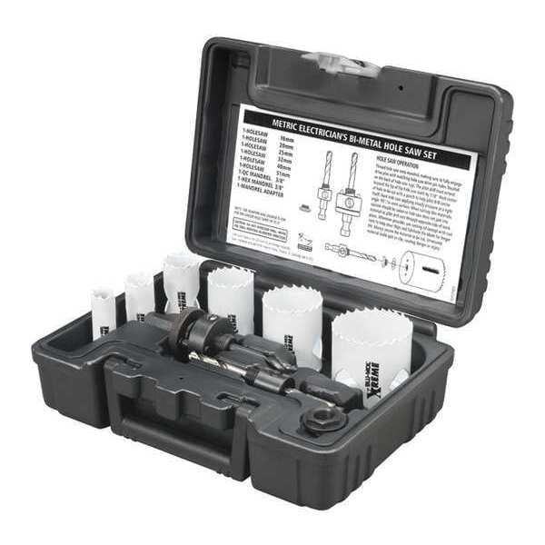 Electrician Hole Saw Kit Metric, 9 pcs.