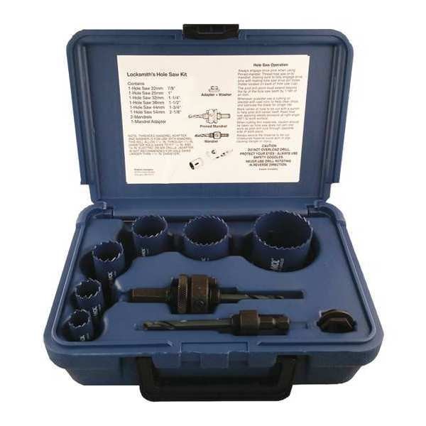 Locksmith Bi-Metal Hole Saw Kit, 9 pcs.