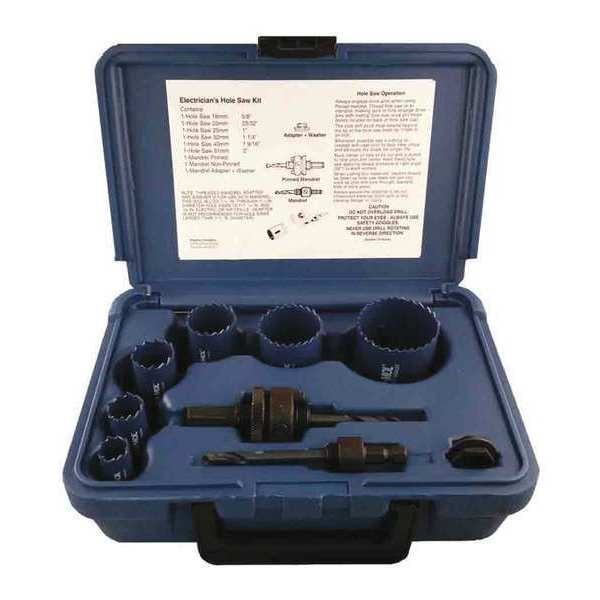 Electrician Hole Saw Kit Metric, 9 pcs.