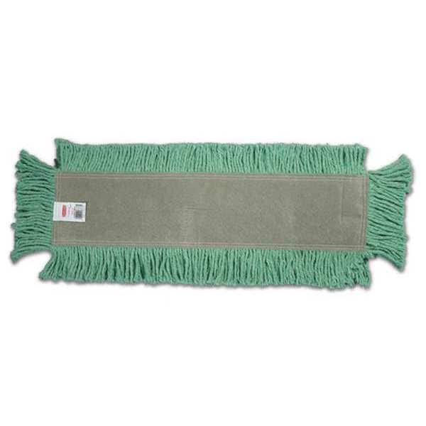 24 in L Dust Mop, Cut-End, Green, Cotton