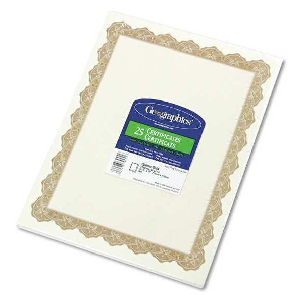 Certificate Paper, Golden, PK25